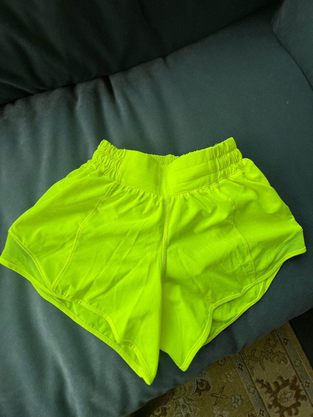 lululemon athletica Neon Yellow Women's Athletic Running Shorts